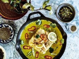 Coconut Curried Halibut