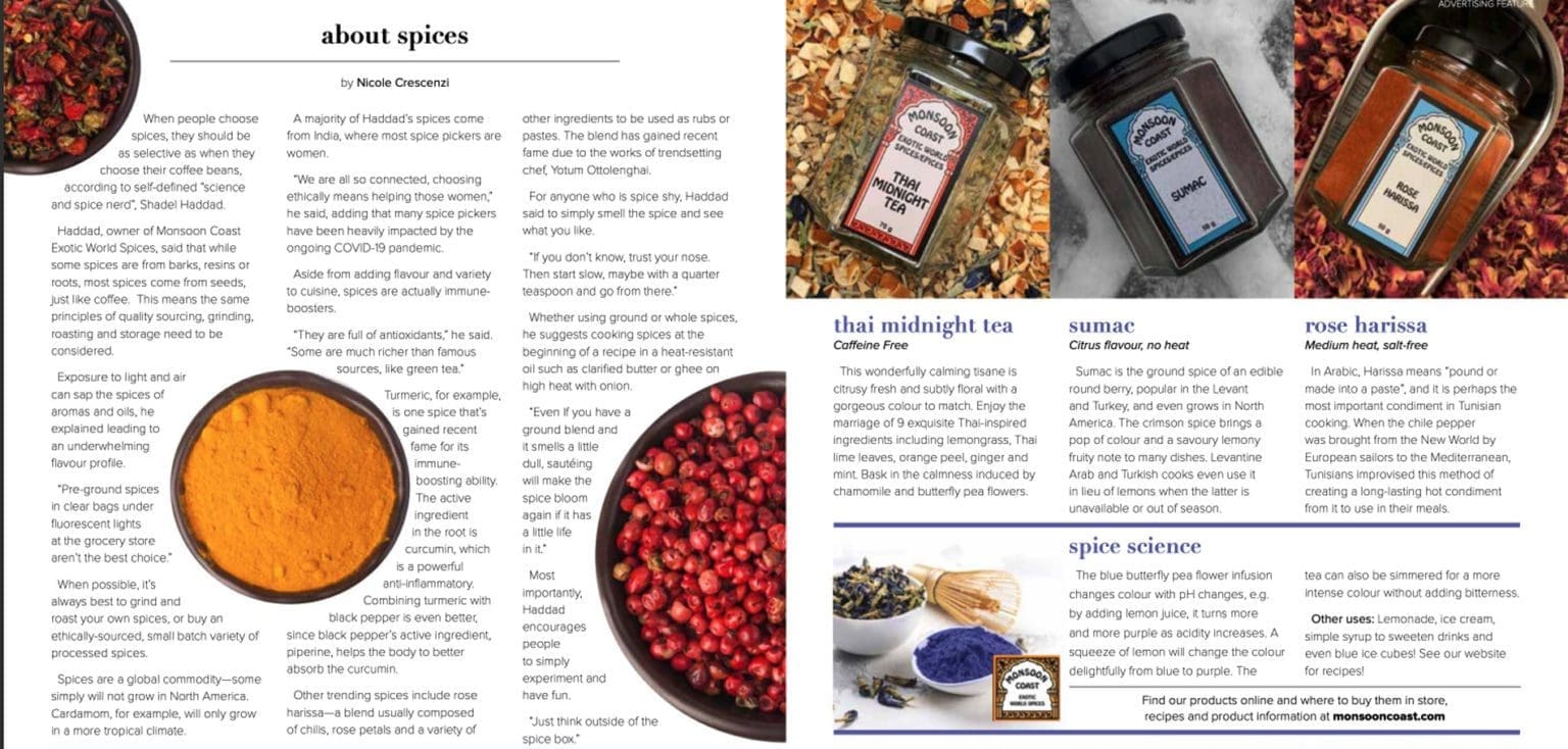 Article Spread about Spices